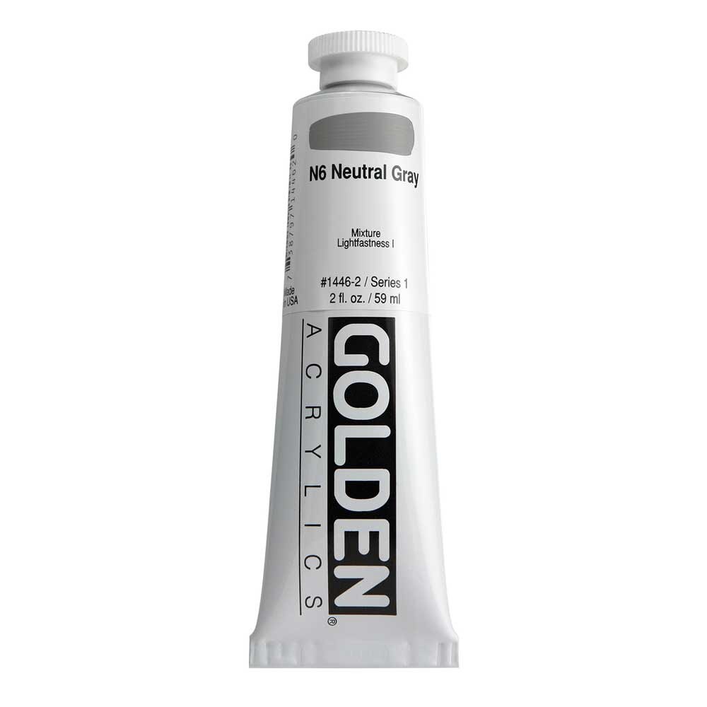 Golden Heavy Body Acrylic Tube 2oz Neutral Gray 6